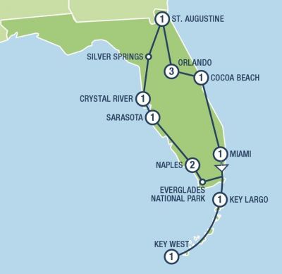 Map showing the Tour regions